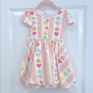 Sweet Honey -Colorful Heart Pattern Kids Dress - Size 4T